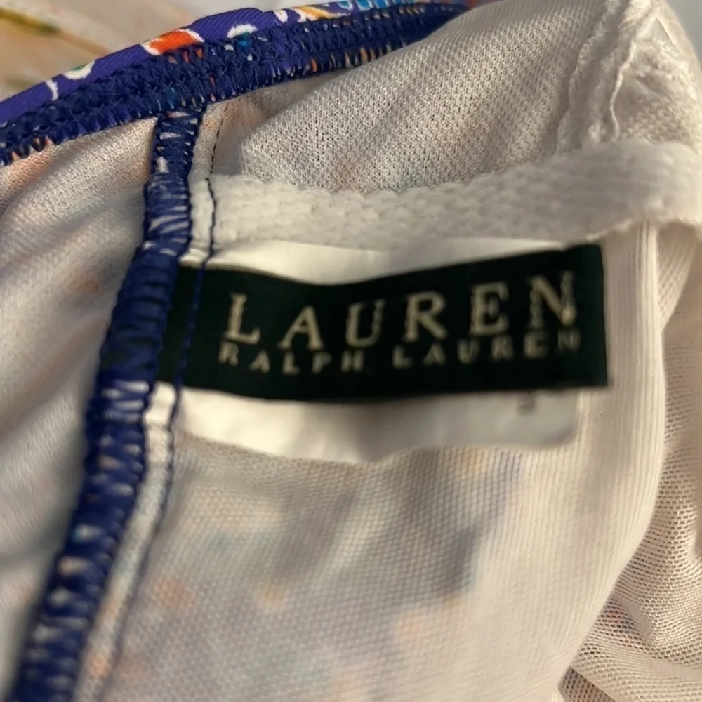 Lauren Ralph Lauren One Shoulder Paisley print bathing suit size 8